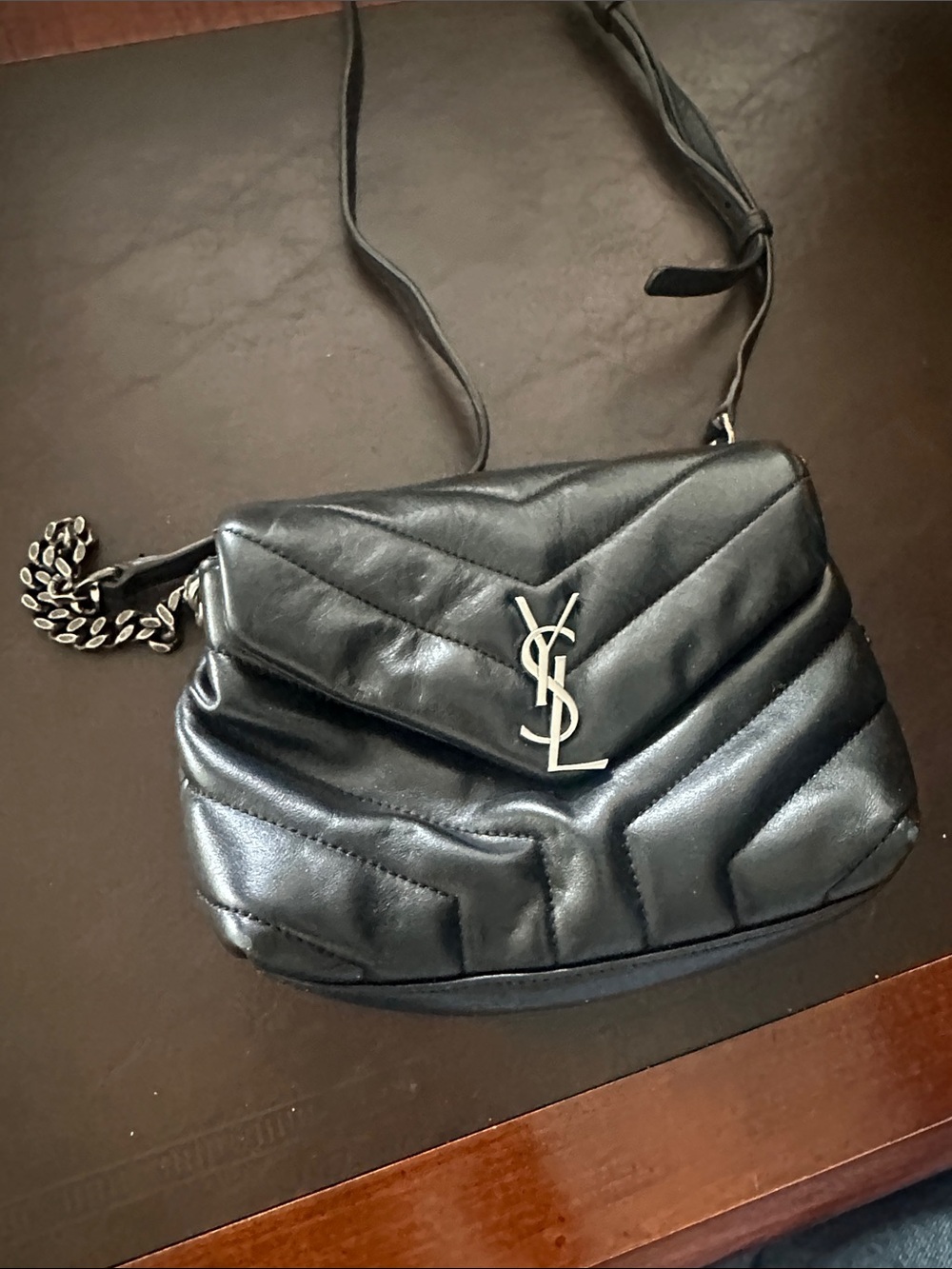 Yves Saint Laurent Mini Loulou Black Quilted Leather Shoulder Bag